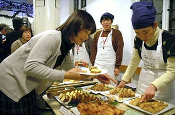 Participants tasting pastries the challenged made